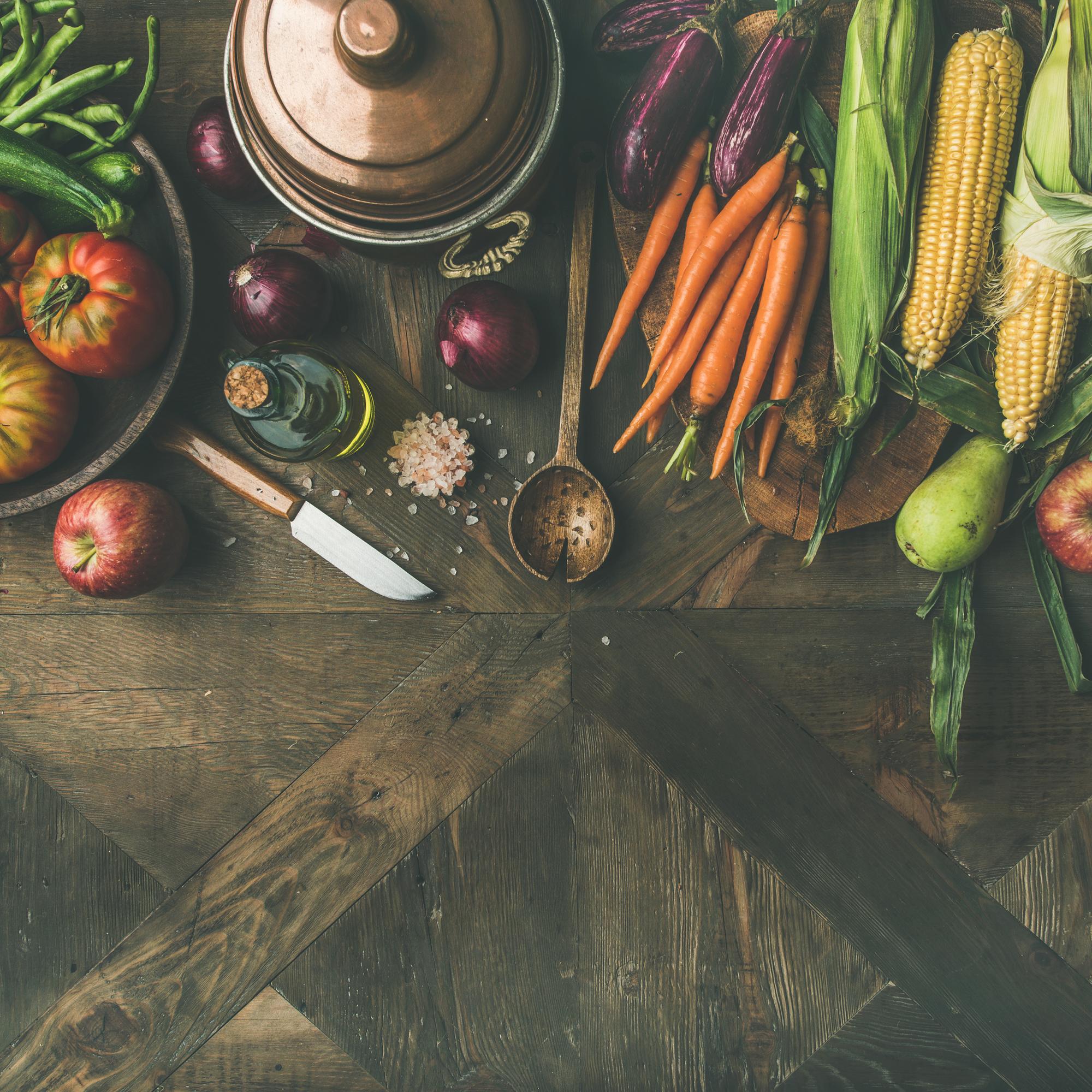 Small kitchen workshop with local ingredients